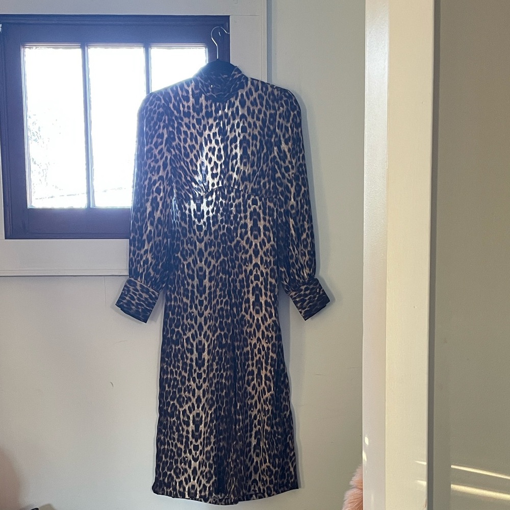 ASOS Animal Print Long Sleeve Backless Ankle Length Jumpsuit